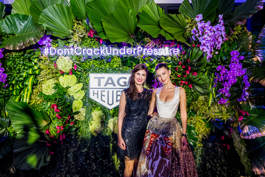 Amelia Sillard (TAG Heuer) & Bella Hadid